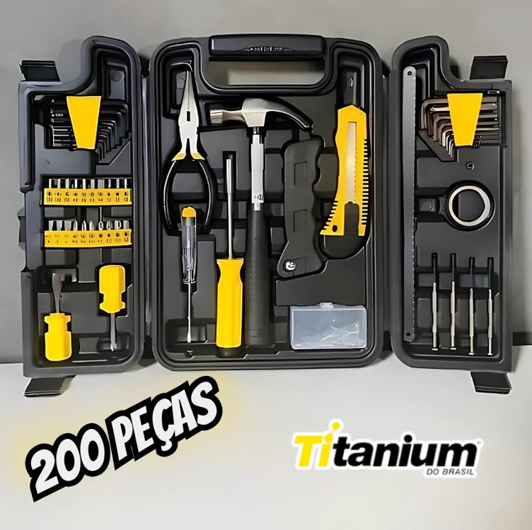 Kit Ferramentas Titanium 200 Peças Heavy Duty