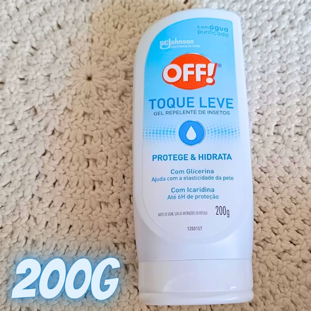 OFF! Repelente Toque Leve, Gel Hidratante, Com Icaridina, Eficaz contra Mosquitos, Proteção por até 6h, 200g