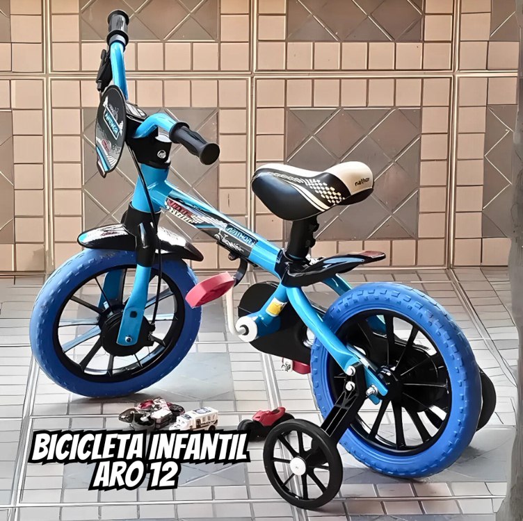 Bicicleta Infantil Nathor Aro 12 Menino Veloz De 2 A 5 Anos Cor Azul