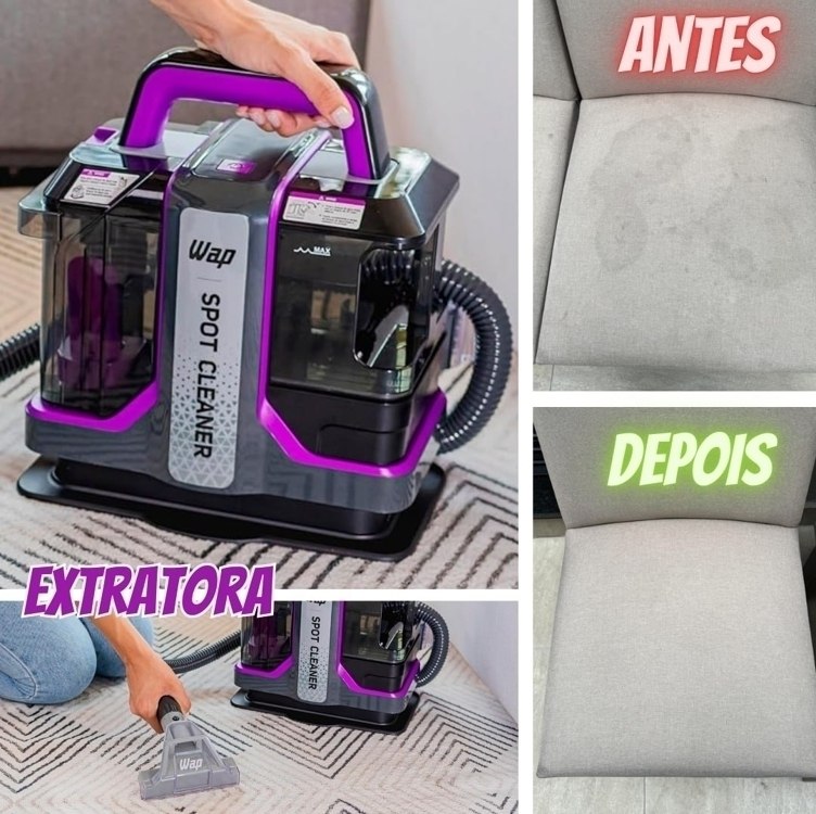 Extratora de Sujeira Portátil WAP Spot Cleaner W3 1450W Vácuo 110 Mbar Cinza e Roxo 110V