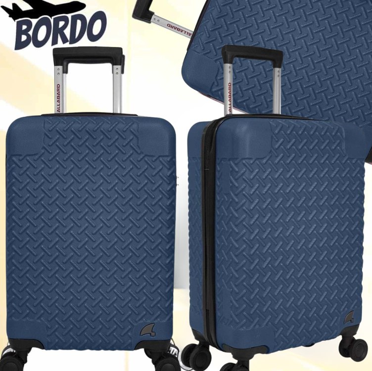 Mala de Bordo Allabard 10kg ABS Rígido Viagem Rodinhas 360° Padrão ANAC Design Futurista Cores Pastel (Cargo – Navy)