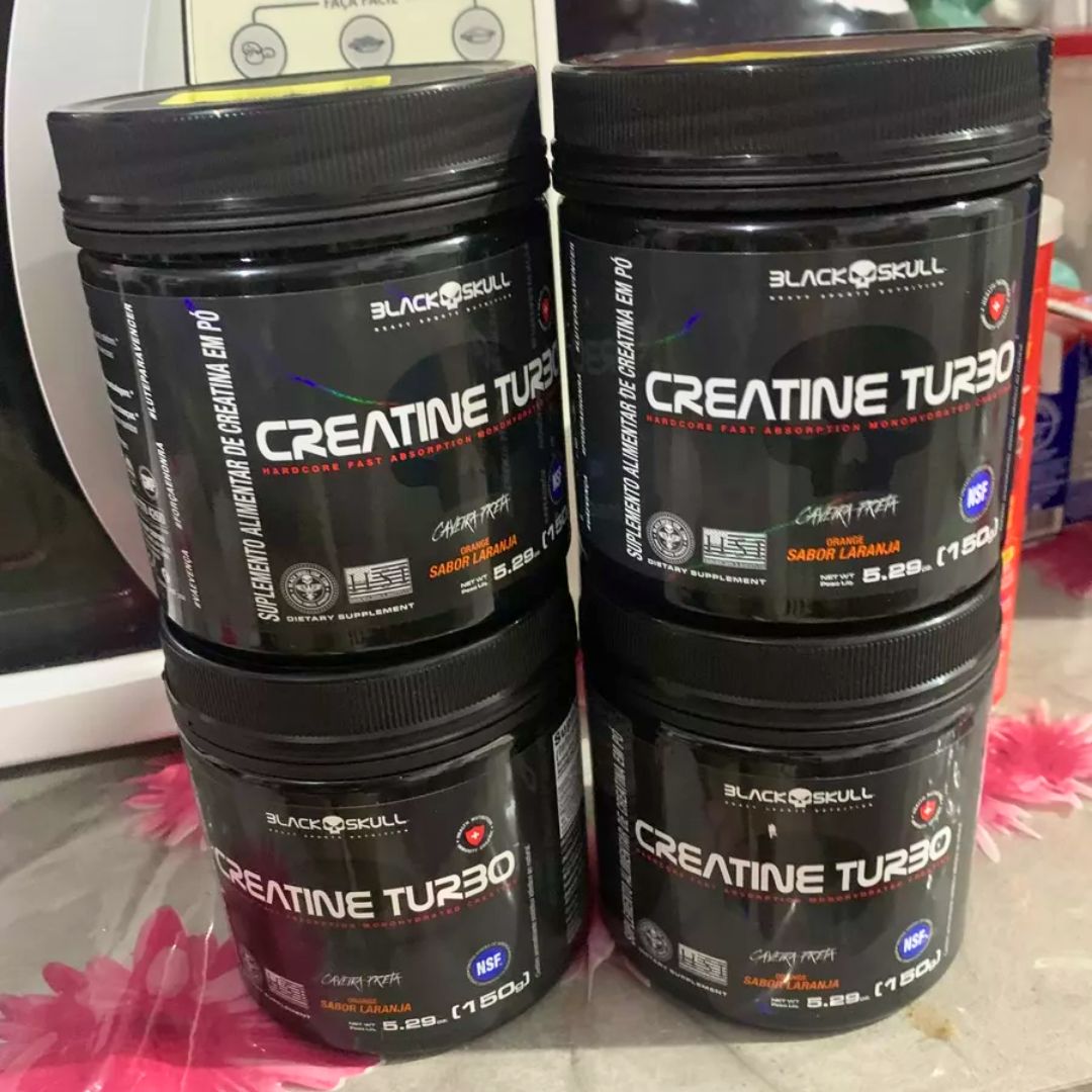 Creatine Turbo 150g Laranja Caveira Preta