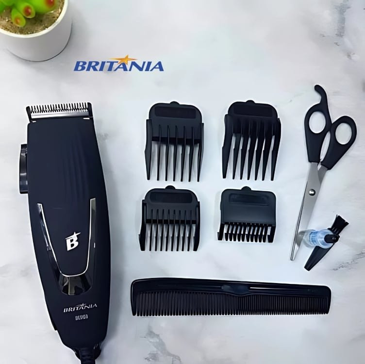 Máquina de Cortar Cabelo Britânia BCR03 18W com 9 acessórios – Preto