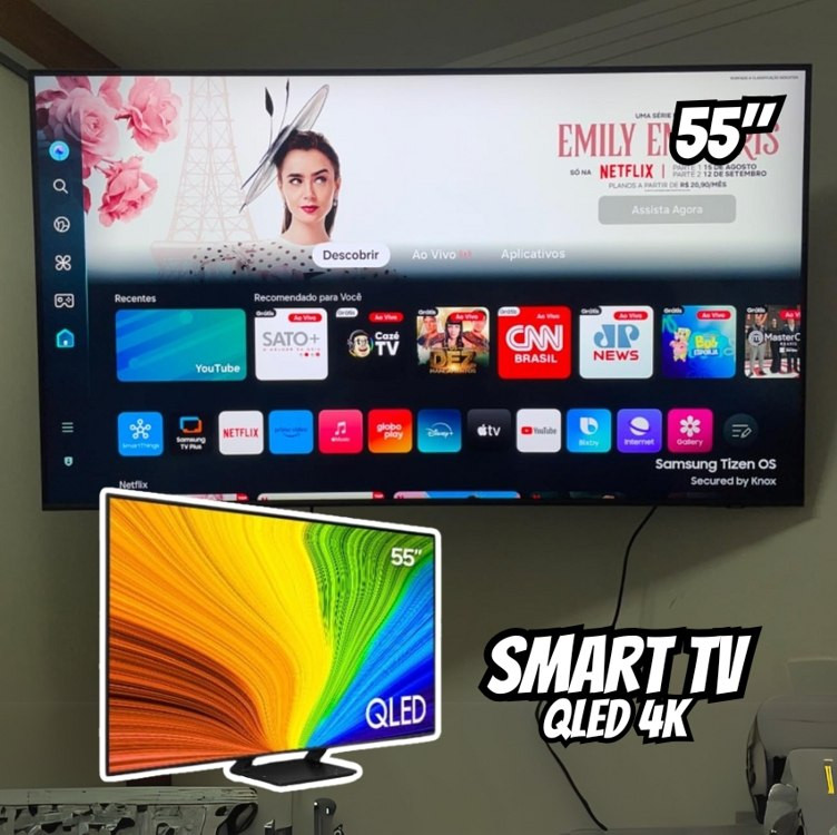 Samsung Smart Tv 55 Polegadas Qled 4k, Gaming Hub, Airslim