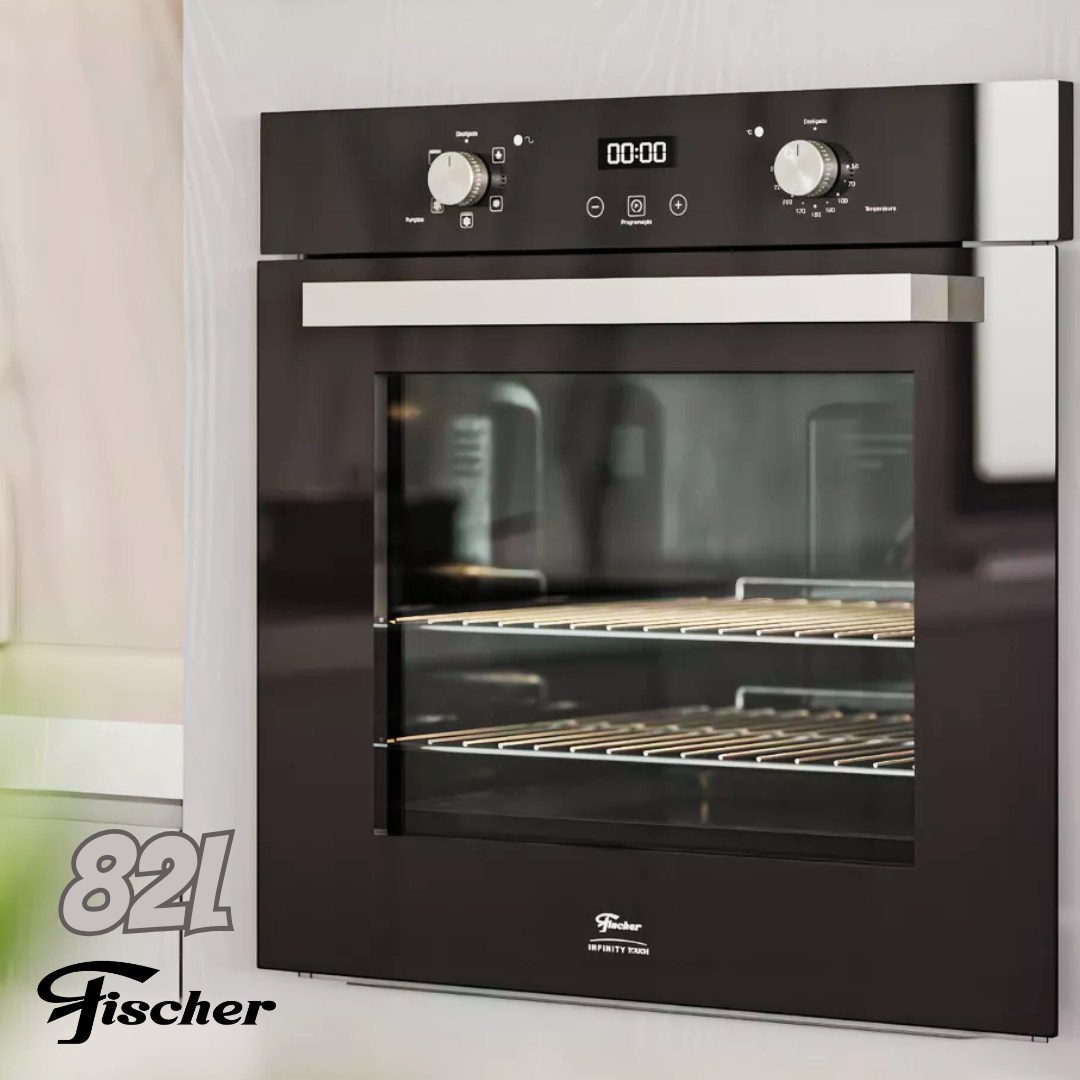 FISCHER FORNO ELÉTRICO EMBUTIR INFINITY TOUCH 82L AIR FRYER PRETO 220V