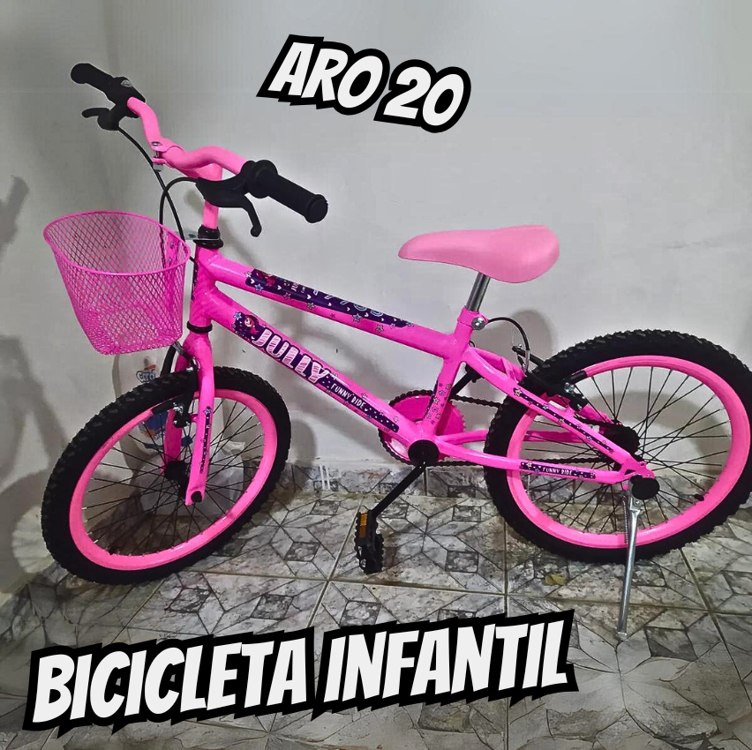 Bicicleta Infantil Colli Bike Jully 107-19d Aro 20 Com Cesta Cor Rosa