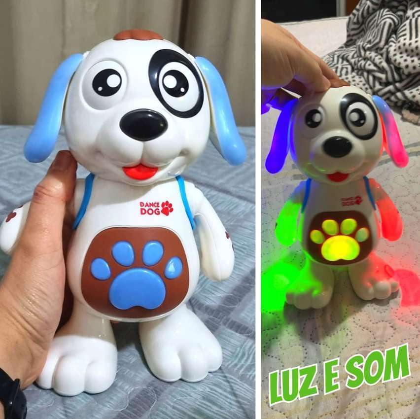 DM Toys Brinquedo Interativo Musical Mexe Danca Luz e Som Dancing Cachorro