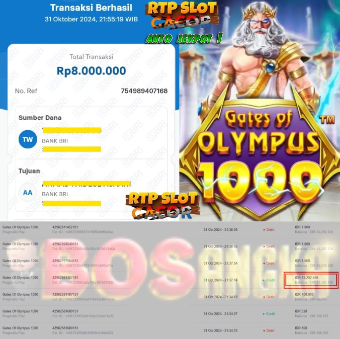 SELAMAT KEPADA ID XXXX JACKPOT PERMAINAN Gates of Olympus 1000 - Pragmatic Play DI WEB BOSANGKA