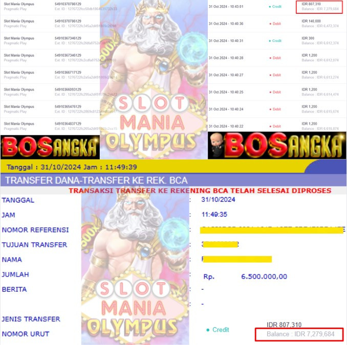 SELAMAT KEPADA ID XXXX JACKPOT PERMAINAN Slot Mania Olympus Pragmatic Play DI WEB BOSANGKA