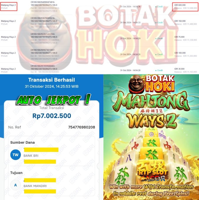 SELAMAT KEPADA ID XXXX JACKPOT PERMAINAN Mahjong Ways 2 Slot - PG Soft DI WEB BOTAKHOKI