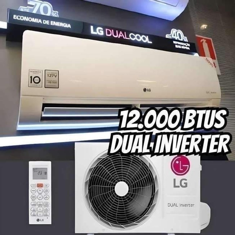 Ar-condicionado Split Hi-Wall LG Dual Inverter – Voice +AI 12.000 BTUs Frio S3-Q12JA31K