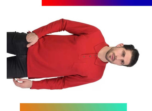 kalt red polo t shirt with patch pocket.jpg