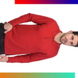 kalt red polo t shirt with patch pocket