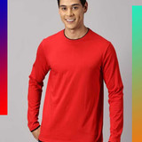 the hollander red regular fit crew neck cotton t shirt 