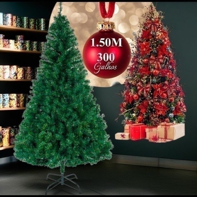 Arvore De Natal Luxo Pinheiro Tradicional Cheia 150 Cm