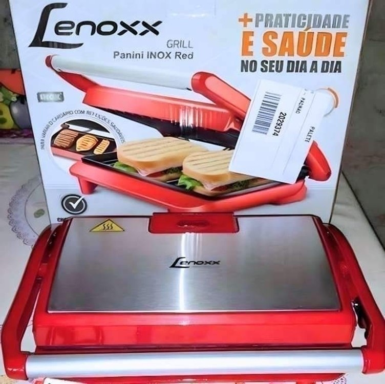 Grill Lenoxx Panini Retangular 850W – Antiaderente