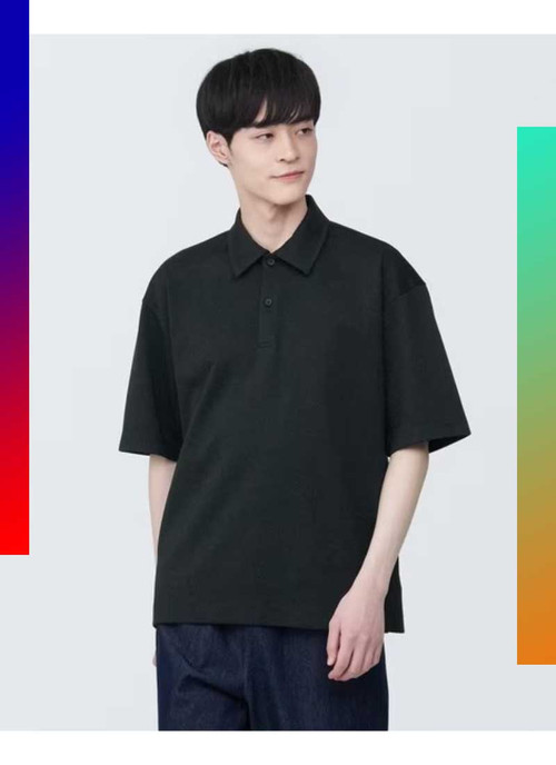 muji black cool touch half sleeve polo t shirt.jpg