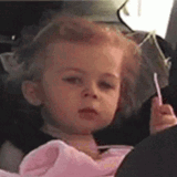 Eye Roll 08 Cute white baby girl puts here head back in the car and rolls her eyes in frustration ak.gif