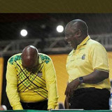 Laughing 02 2 African overweight men coaches laughing their asses off on the side aka LMBAO LMAO LOL