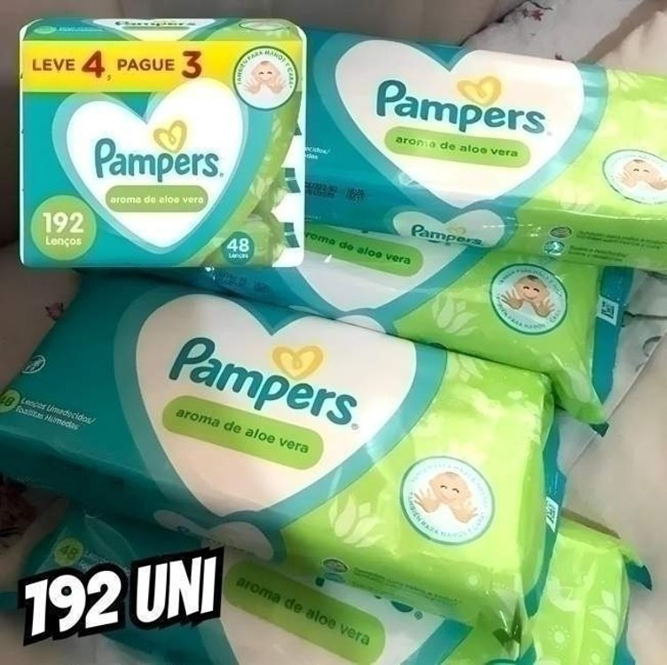 Pampers Lenços Umedecidos Aroma De Aloe Vera 192 Unidades