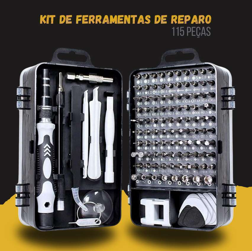 Conjunto de chaves de fenda de precisão 115 em 1 kit de ferramentas de reparo com kit de driver magnético, conjunto de chaves de fenda de precisão eletrônica com bolsa portátil para computador de reparo, telefone celular, PC, iPhone, tablets