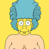 www.naked-ai.art - Completely naked Marge Simpsons Cartoon Style