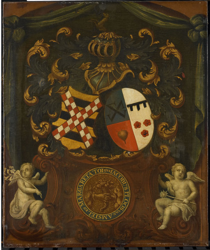 Unknown Альянс оружия Jacob Ploos van Amstel и Margaretha Tol, 1683, 1699, 54 cm х 44,5 cm, Холст, м