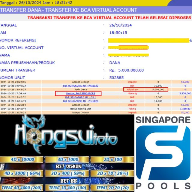 SELAMAT KEPADA ID XXXX JACKPOT POOL SINGAPORE DI WEB HONGSUITOTO