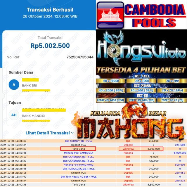 SELAMAT KEPADA ID XXXX JACKPOT POOL CAMBODIA DI WEB HONGSUITOTO