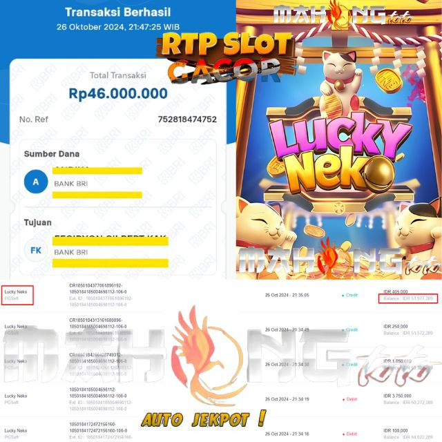 SELAMAT KEPADA ID XXXX JACKPOT PERMAINAN Lucky Neko Slot by PG Soft DI WEB MAHONGTOTO