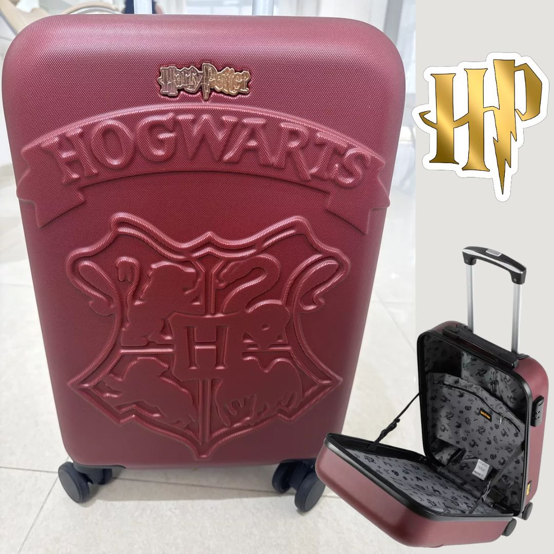 Luxo Mala De Viagem Com Rodinhas Harry Potter Vinho Hogwarts Cor Bordô