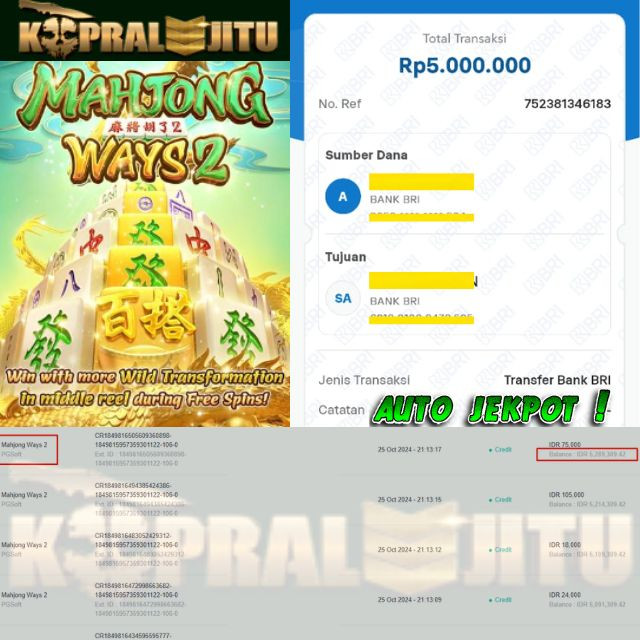 SELAMAT KEPADA ID XXXX JACKPOT PERMAINAN Mahjong Ways 2 Slot - PG Soft DI WEB KOPRALJITU