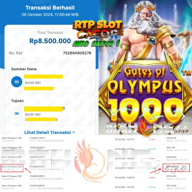 SELAMAT KEPADA ID XXXX JACKPOT PERMAINAN Gates of Olympus 1000 - Pragmatic Play DI WEB MAHONGTOTO