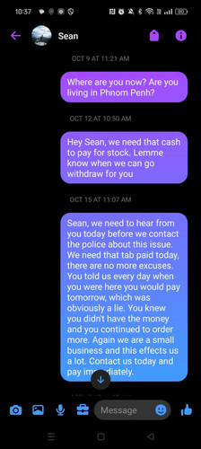 South African Sean Coetzee Accused of Doing a Runner on Numerous Bills