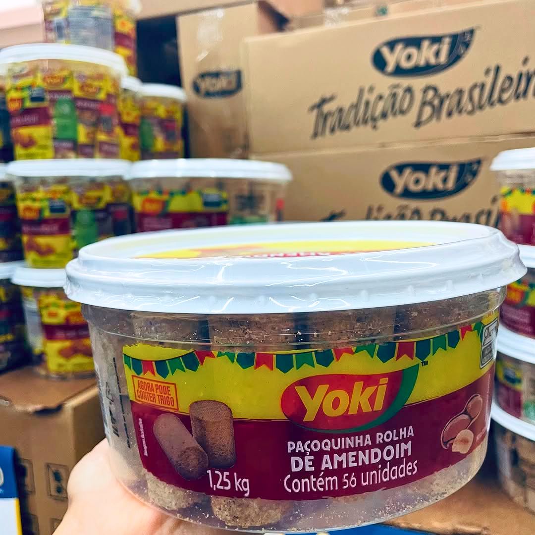 Paçoquinha de Amendoim Rolha Yoki Pote 1,25kg 56 Unidades