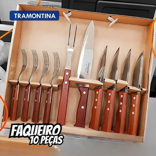 Kit Churrasco Tramontina 10 Peças Inox Cabo Madeira 22399037.jpg