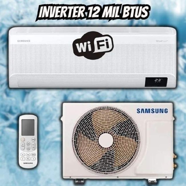 Ar-condicionado Split Samsung Inverter WindFree Connect AI 12.000 BTUs Frio Sem Vento AR12DYFAAWKNAZ