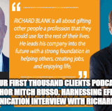Your First Thousand Clients Podcast by author Mitch Russo. Harnessing Effective Communication interv.gif