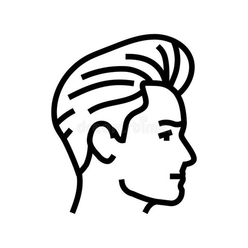 ilustracion vectorial de linea masculina peinado pompadour icono senal simbolo contorno aislado negr.1