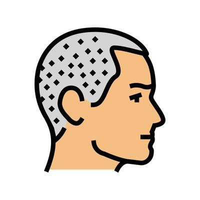 short cut hairstyle male color icon illustration vector.1