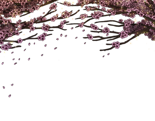 Shimmering Cherry blossom branches pink.png