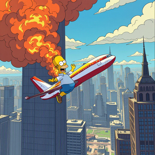 homer flying a plane into the world trade center.jpg