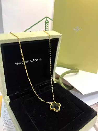 Van Cleef & Arpels Necklace Vintage Alhambra 18KT YG Black Onyx Pendant1.webp