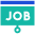A blue and green logo