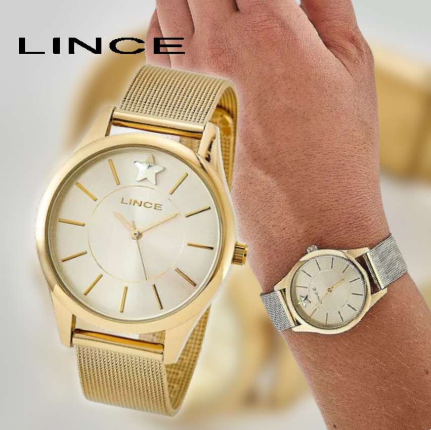 Relógio Lince Feminino Dourado Lrgj147l C1kx