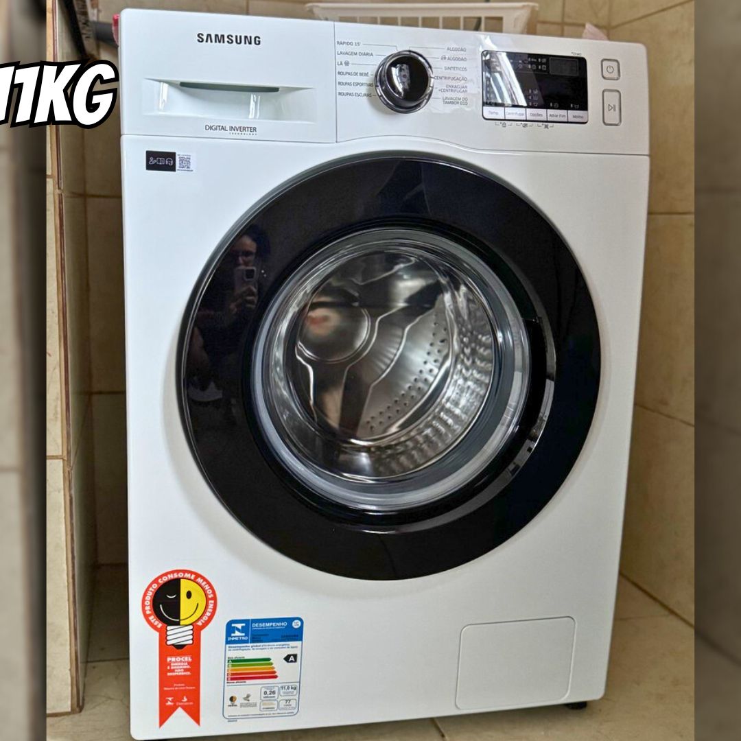 Lavadora de Roupas Samsung WW11J4473PW/AZ – 11Kg 11 Programas de Lavagem Branco