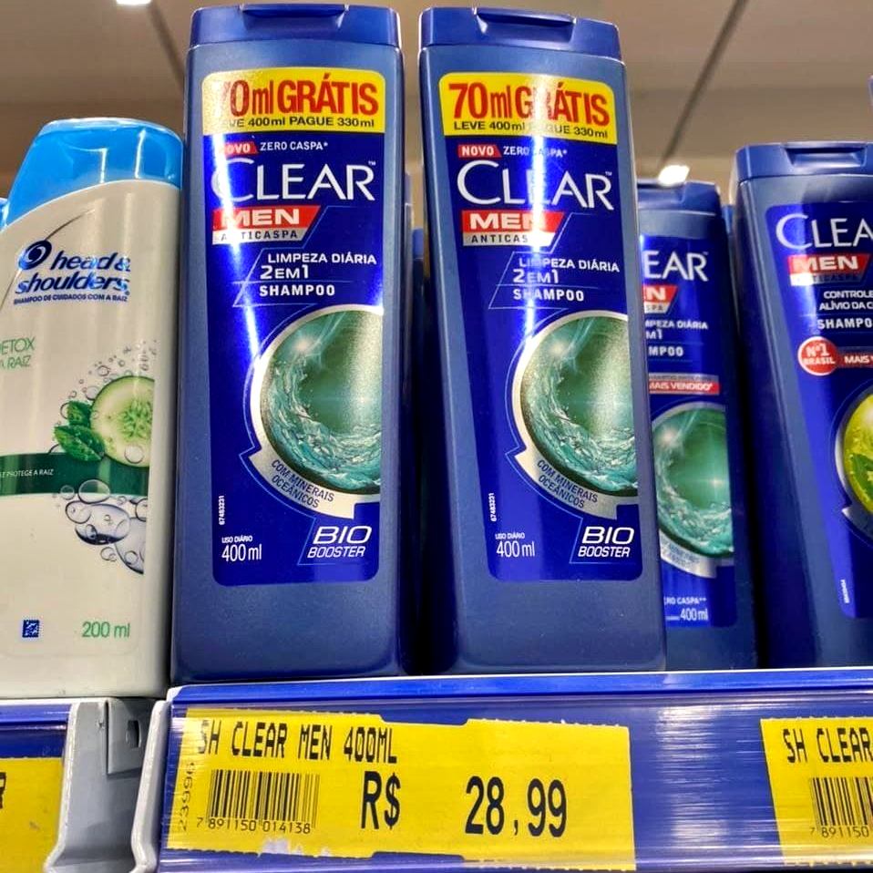 Clear Men Limpeza Diaria 2 Em 1 – Shampoo Anticaspa 400Ml