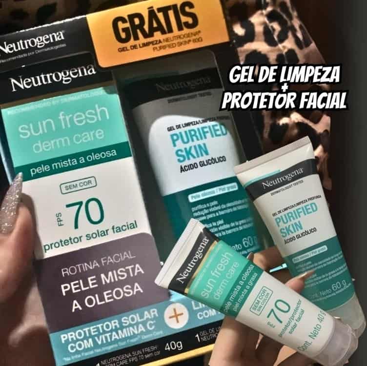 Promopack Compre NEUTROGENA SUN FRESH® Derm Care FPS 70 SEM COR e ganhe Gel de Limpeza NEUTROGENA PURIFIED SKIN® 60g