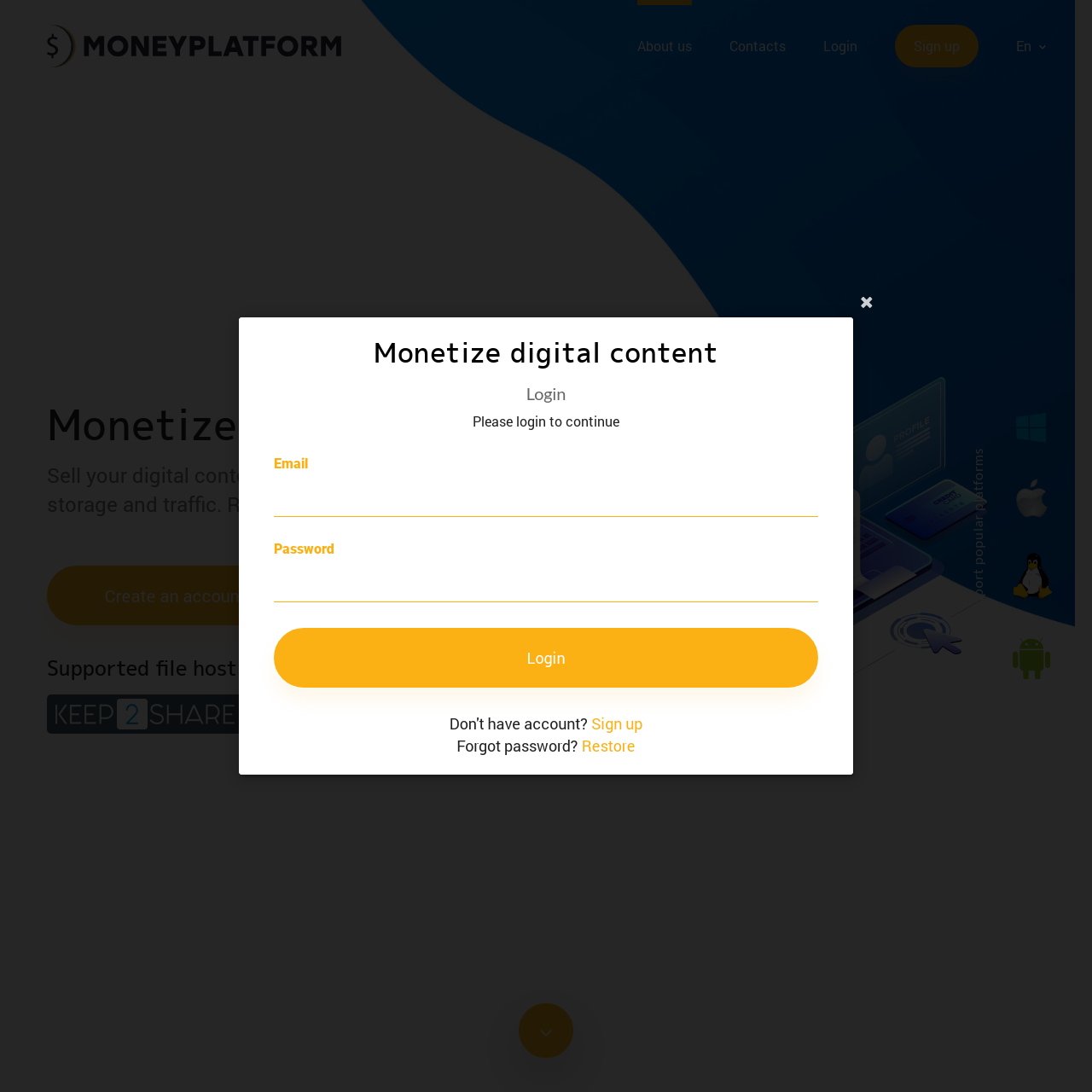 Скриншот Moneyplatform