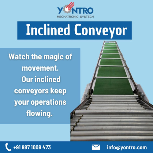 This type of Incline Conveyor Belt are essentially used to transport material at different elevations. It can be used for moving products between two floors or loading and unloading trucks etc. For the various angle of incline or decline and the wight of the product, the selection of the type of belt is determined. As per the inclination angle, Plain belt, rough-top belt, cleated belt, modular plastic belt with cleats or drag chain conveyors are used.

Visit:-https://www.yontro.com/inclined-conveyor.php